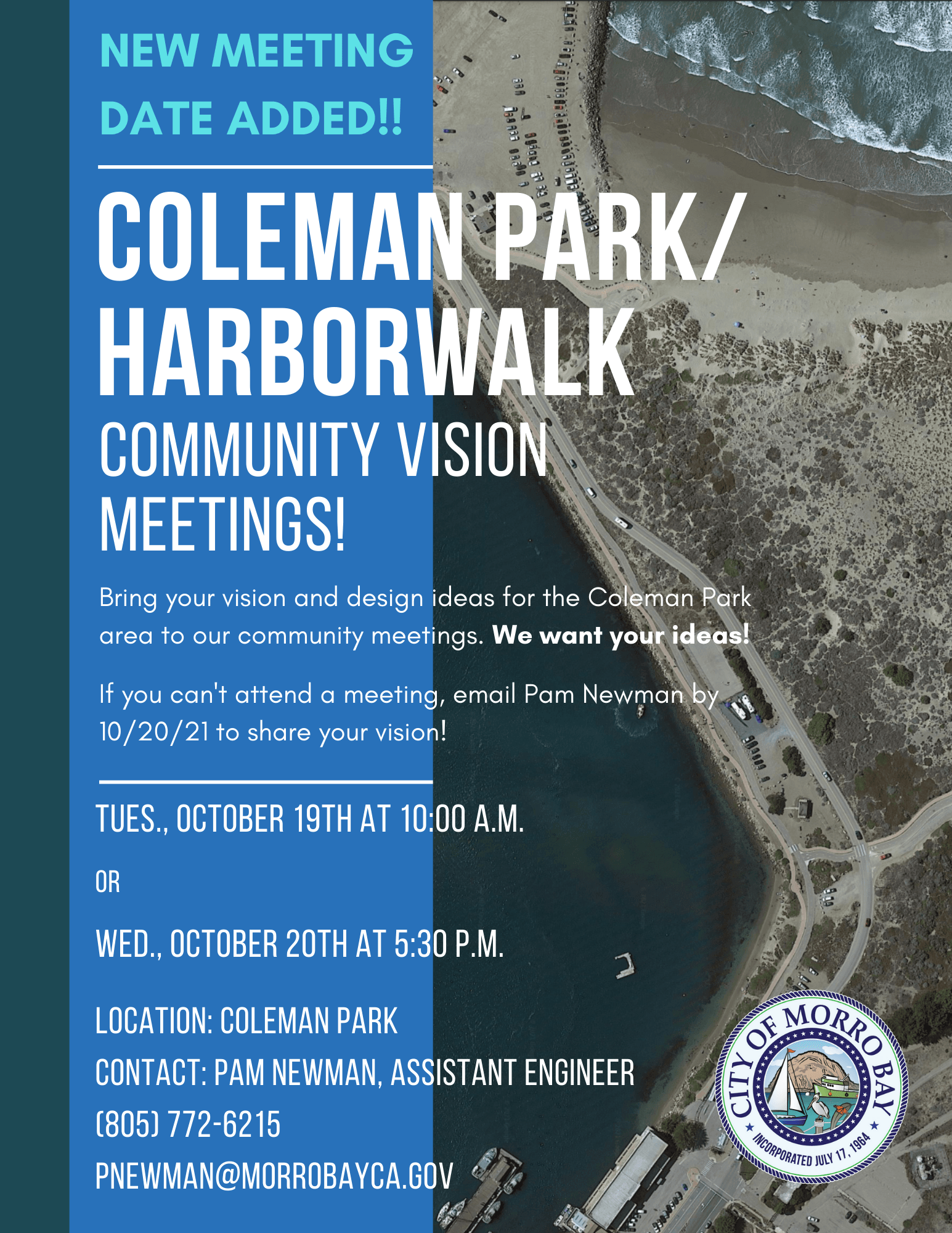 Coleman Park Meetings New Date Added